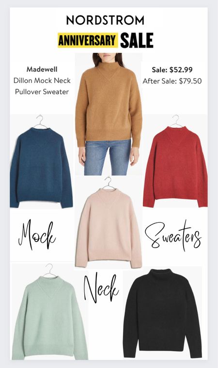 Love these mock neck sweaters! So many pretty colors to choose from.  Length is great for partial tuck! 
Mock neck sweaters
Nordstrom Anniversary Sale
Madewell 

#LTKFind #LTKsalealert #LTKxNSale