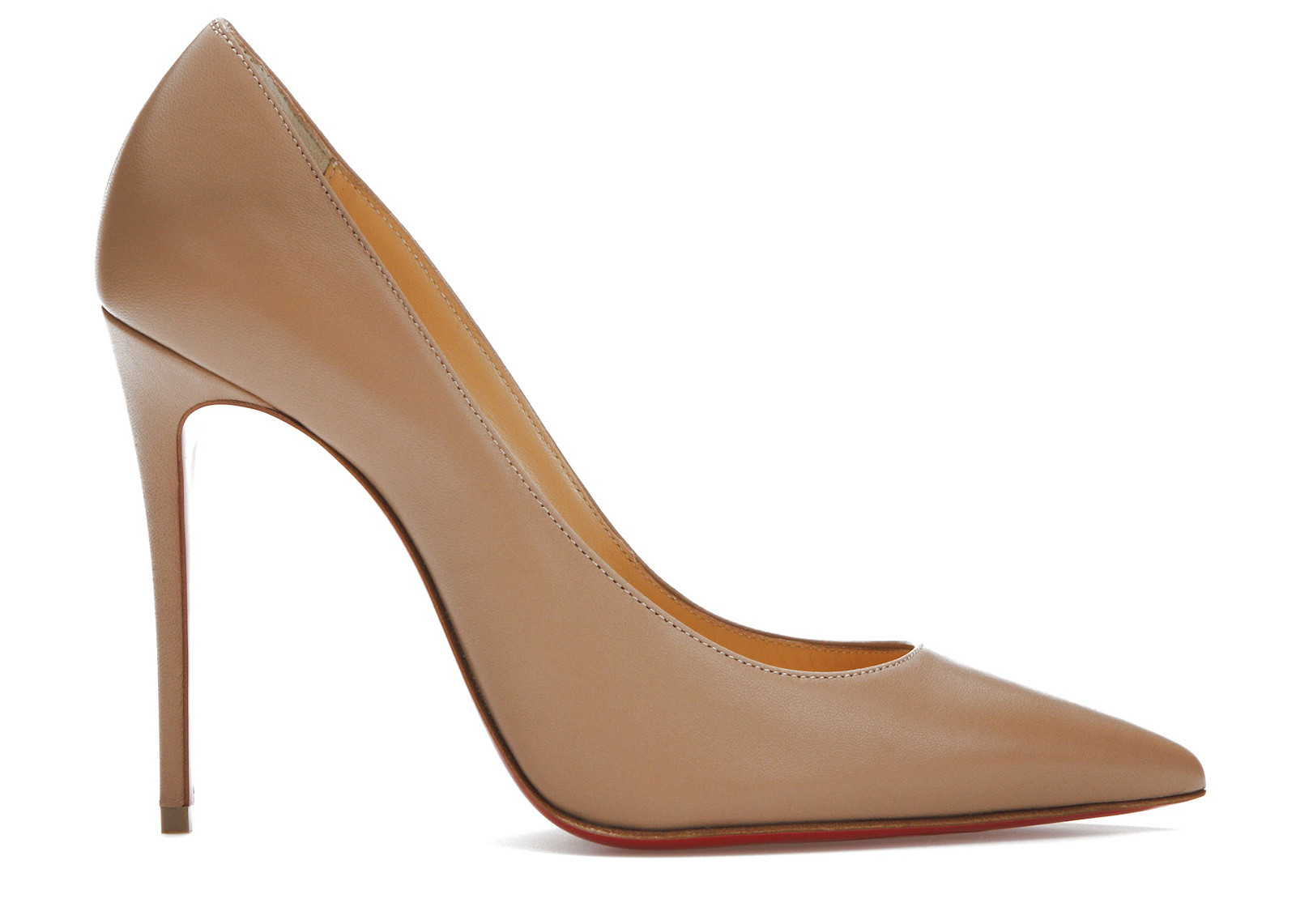 Women's Christian Louboutin Kate 100mm Pump Nappa Leather Sneakers in Nude/Red | StockX