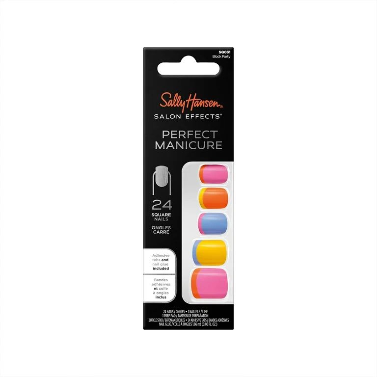 Sally Hansen Salon Effects Perfect Manicure Press On Nails Kit - Get Party-Ready with Block Party... | Walmart (US)