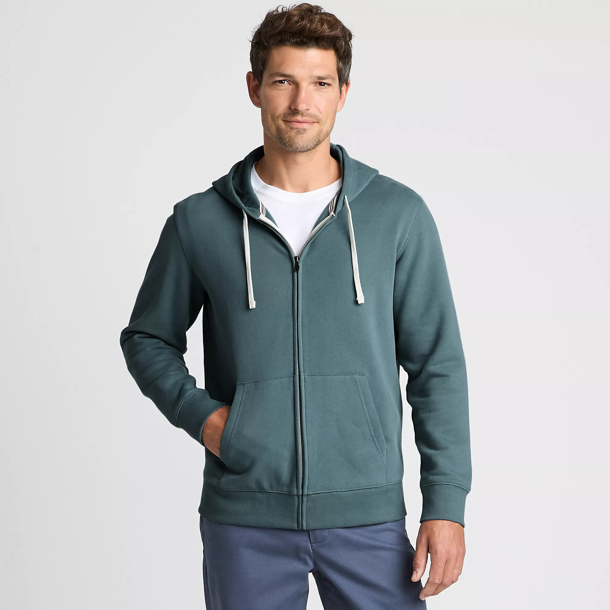 Men's Long Sleeve Serious Sweats Full Zip Hoodie | Lands' End (US)