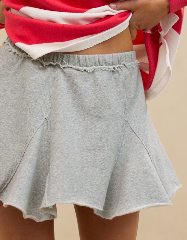 Aerie Fleece Godet Mini Skirt | American Eagle Outfitters (US & CA)