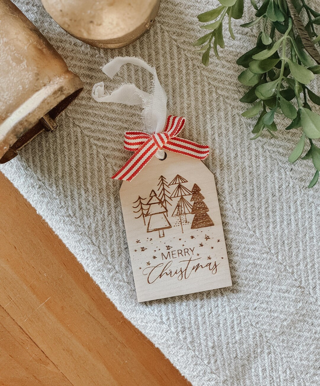 Merry Christmas Tag Gift Tag Custom Gift Tags Christmas Gift Wood Personalized Sustainable Giftin... | Etsy (US)