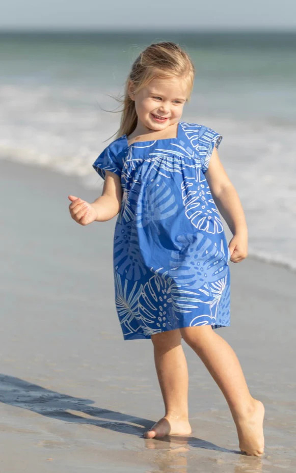 navyBLEU x Sailor Sailor Little Girl Coverup  - Palm Print | navyBLEU LLC