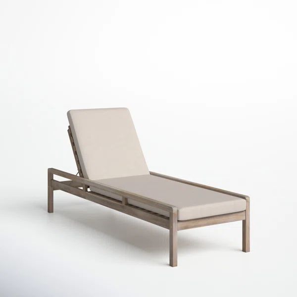 Amina Outdoor Solid Wood Acacia Chaise Lounge | Wayfair North America