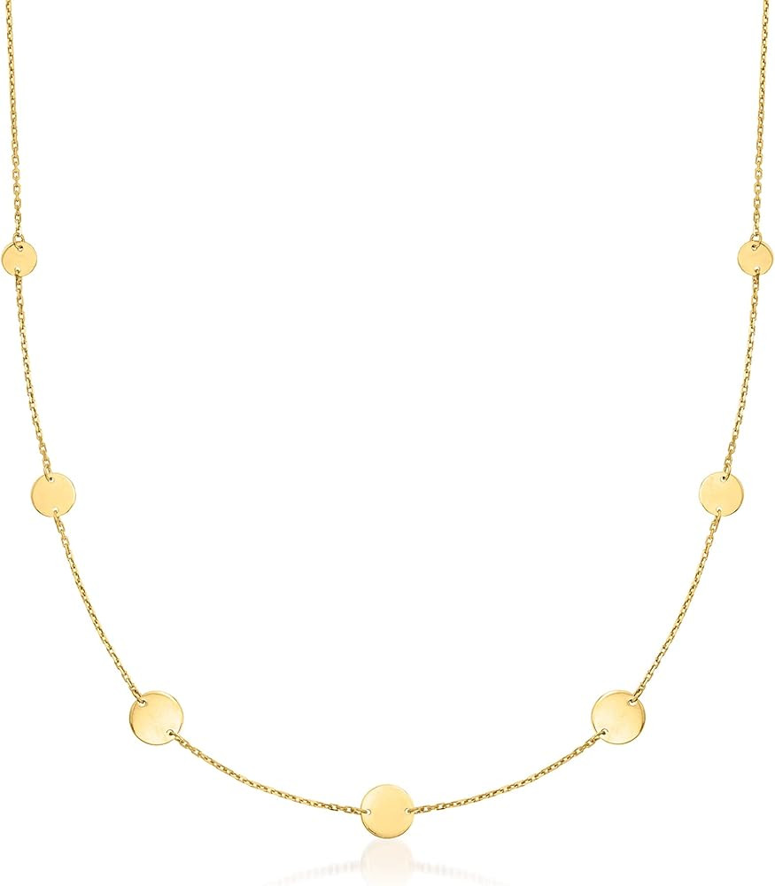 RS Pure by Ross-Simons Italian 14kt Yellow Gold Multi-Size Disc Station Necklace | Amazon (US)