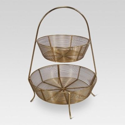 2-Tier Gold Plated Wire Basket - Threshold™ | Target