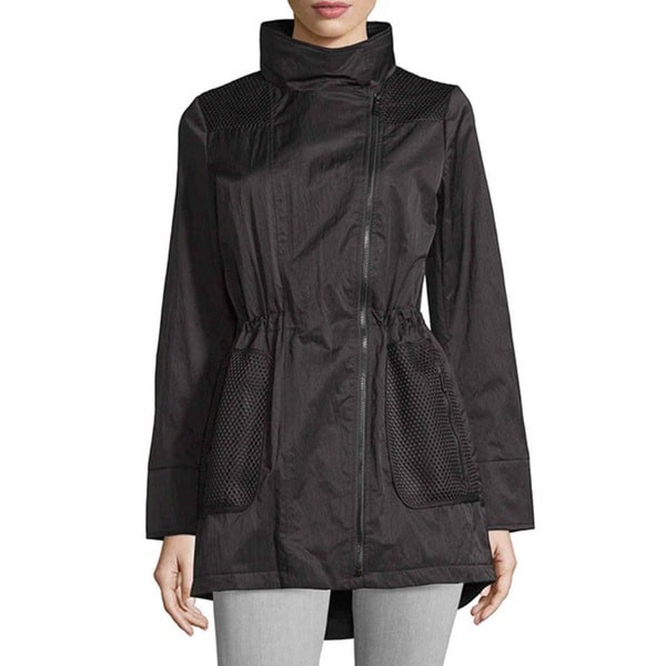 T Tahari Alexa Black Mesh Rain Jacket | Bed Bath & Beyond