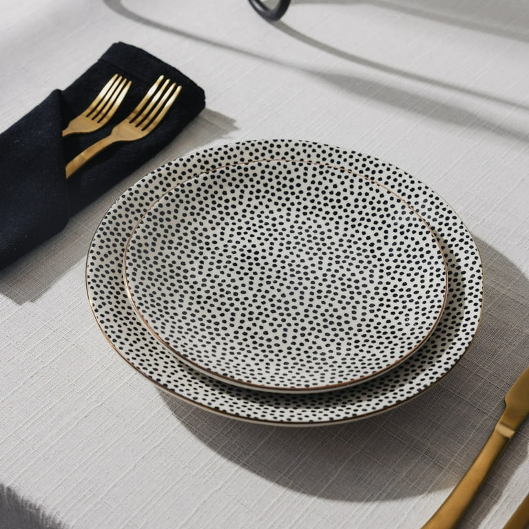 Thyme & Table TT0061 Dinnerware Black & White Medallion Stoneware, 12 Piece Set | Walmart (US)