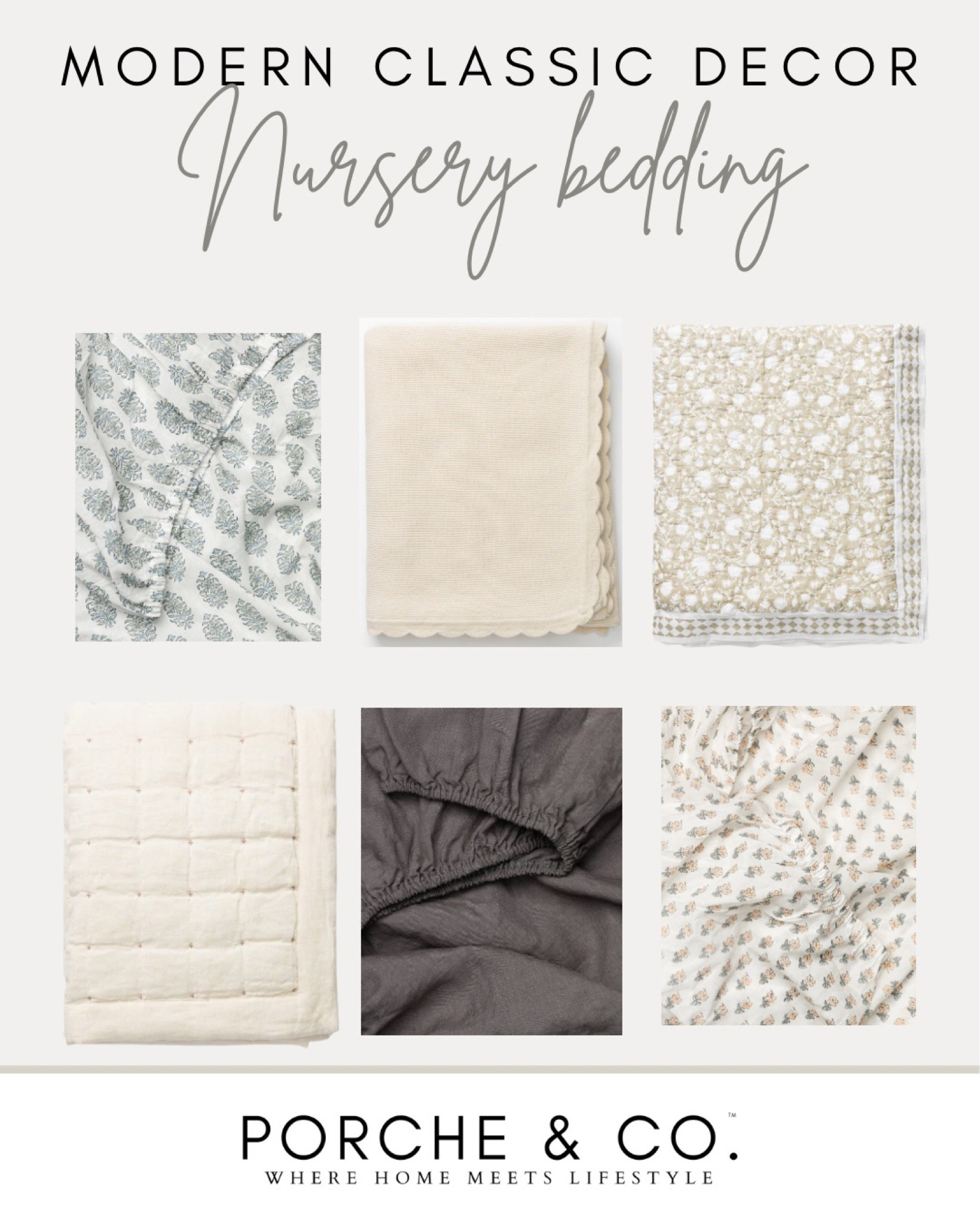 Modern classic nursery bedding 
#moodboard #visionboard #porcheandco #mcgeeandco

#LTKbaby #LTKstyletip #LTKFind