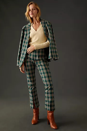 Greylin Front-Slit Plaid Pants | Anthropologie (US)