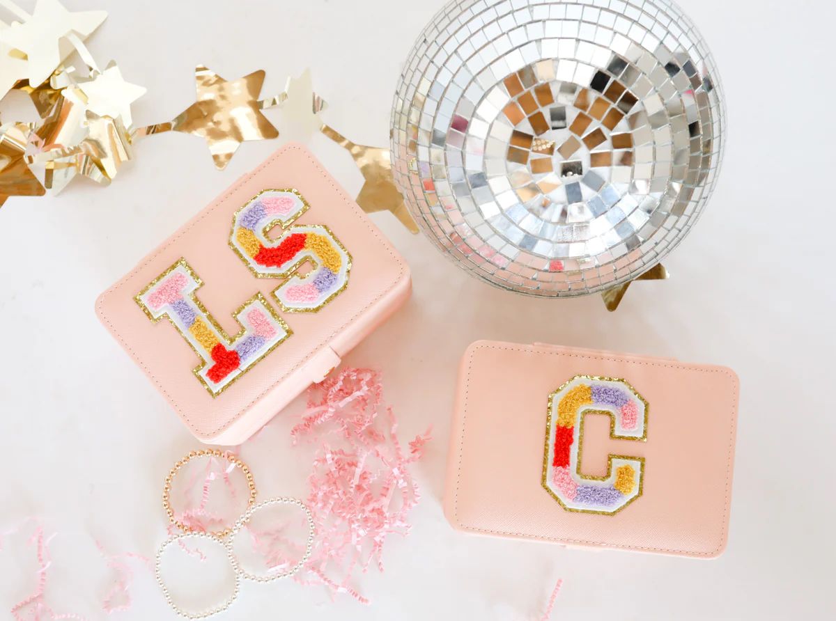 Confetti Varsity Letter Patch Jewelry Box | Beaded Blondes