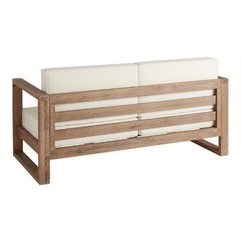 Segovia Light Brown Eucalyptus Outdoor Loveseat | World Market