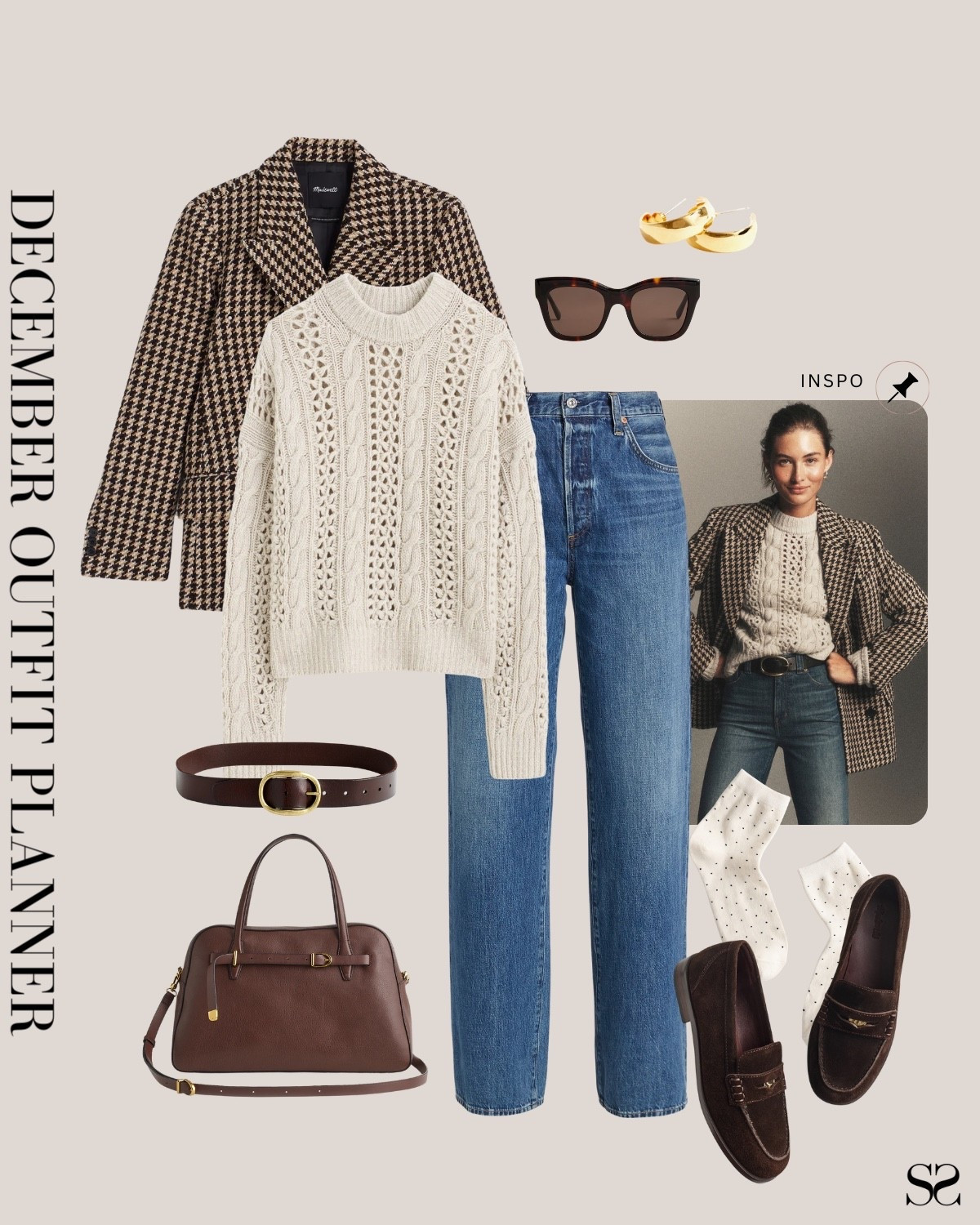 Monthly outfit planner DECEMBER: Winter outfits | straight jean, knit sweater, plaid blazer, loafers

#classicstyle #casualstyle #LTKstyletip #winteroutfit

Image inspo credit: Madewell

#LTKootd #LTKgrwm #LTKSeasonal