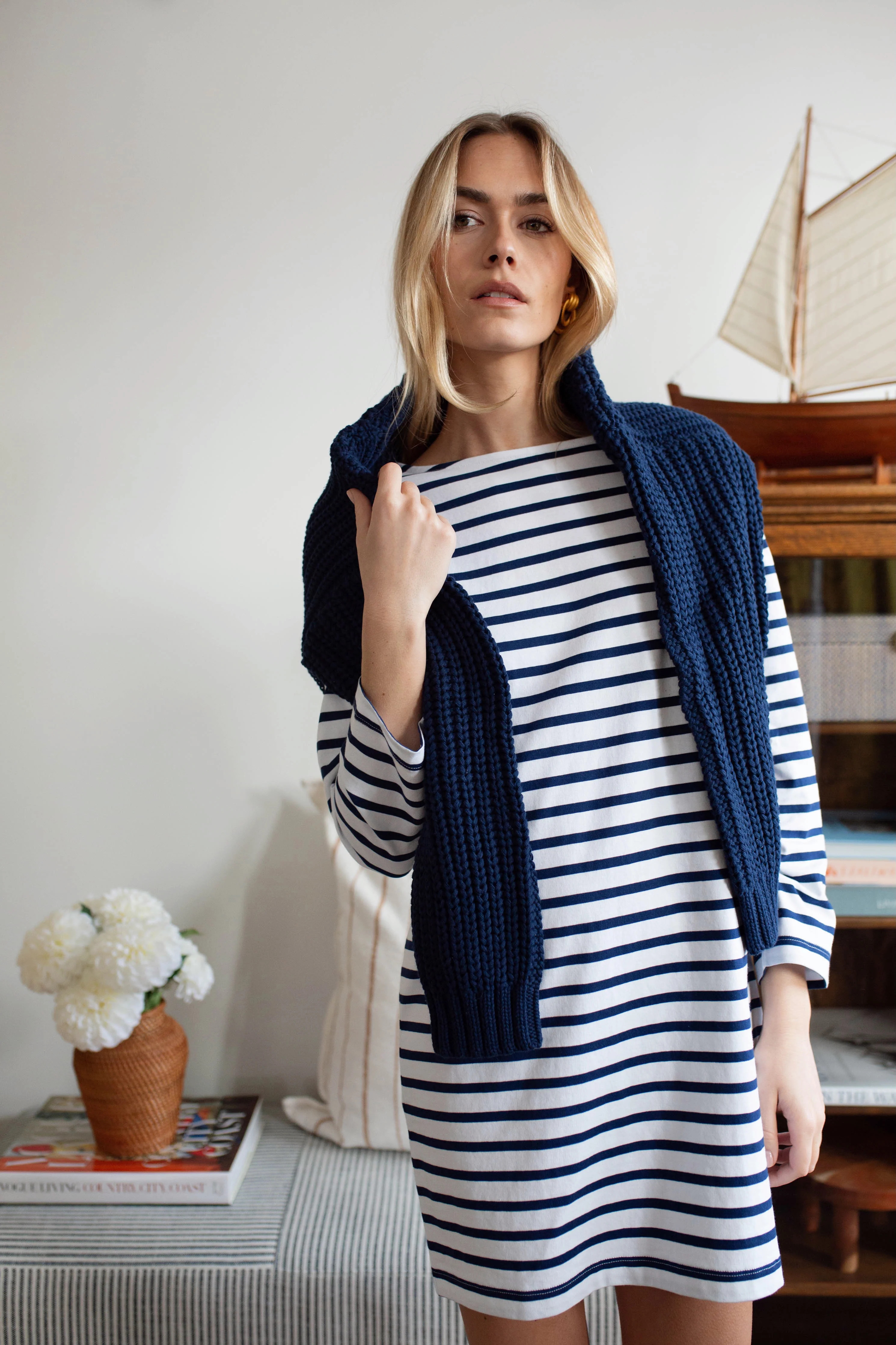 Mariner Dress - Navy/White | Marea