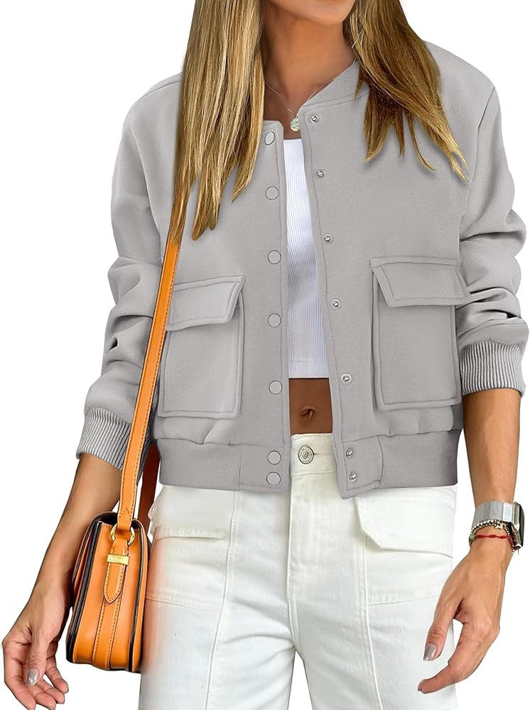 ANRABESS Women Cropped Bomber Jacket 2025 Fashion Casual Trendy Varsity Y2k Jackets | Amazon (US)