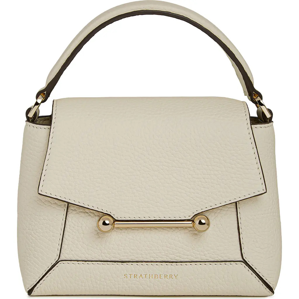 Strathberry Mini Mosaic Leather Top Handle Bag in Vanilla at Nordstrom | Nordstrom