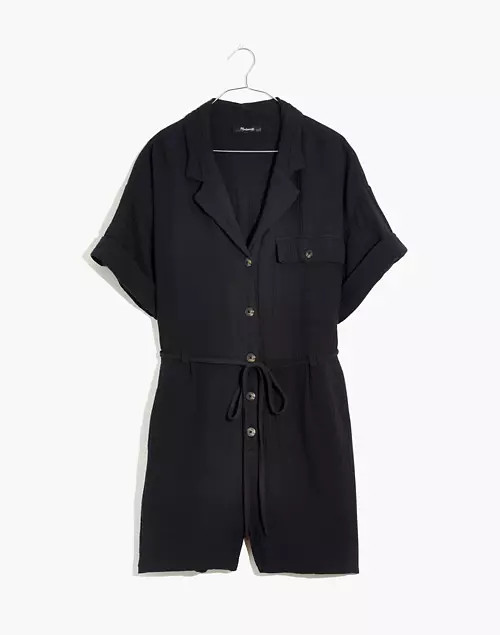 Lightspun Belted Safari Romper | Madewell