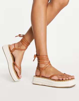 ASOS DESIGN Joanna flatform espadrilles in tan | ASOS (Global)