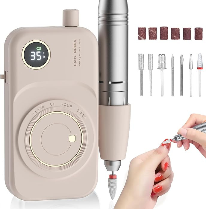Portable Nail Drill Electric File: 35000RPM Professional Rechargeable Nail E File Machine,for Acr... | Amazon (US)