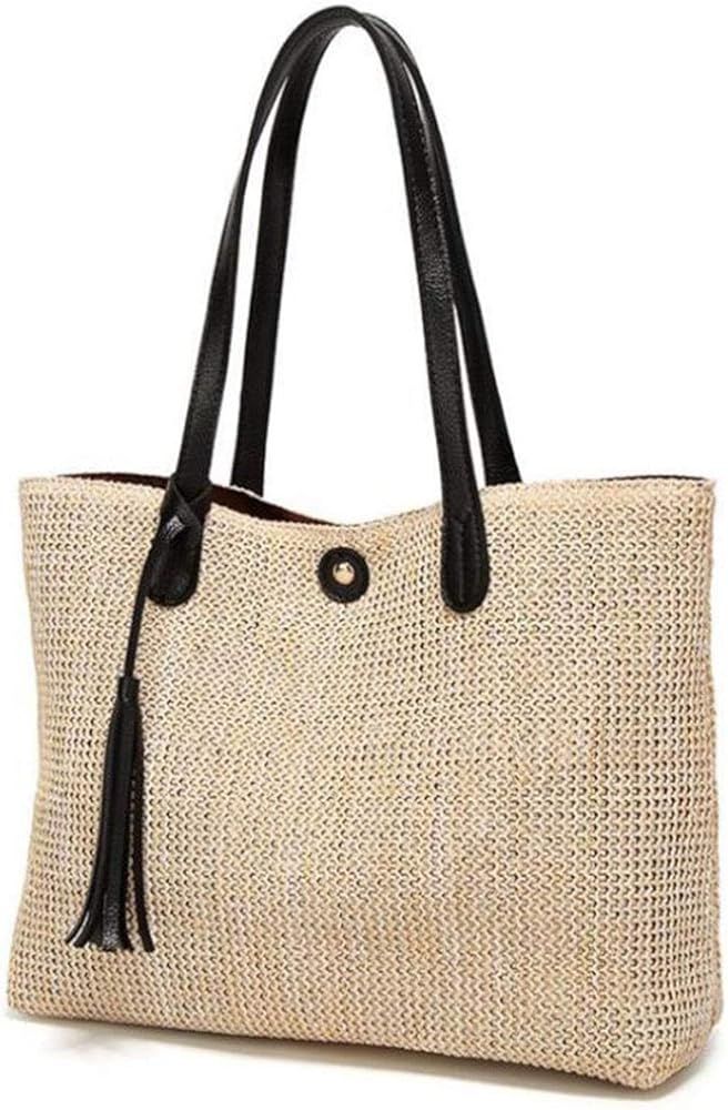 Solyinne Straw Beach Bag Large Woven Straw Bag Handbag Women's Woven Tote Bag Summer Beach Tote w... | Amazon (US)
