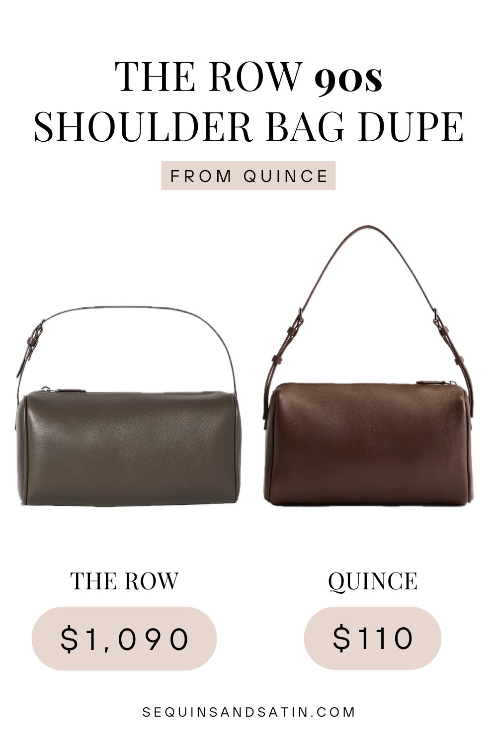 The Row 90s shoulder bag dupe from Quince! 🤎 

*Not a knockoff, just a similar style for less $$

The Row 90s Bag, The Row 90s Bag dupe, The Row 90s Bag Dupe From Quince, Quince Rio Mini Shoulder Bag, Quince bag, The Row dupe, The Row bag dupe, designer bag dupe, luxury bag dupe, designer inspired bag, designer look for less, luxury look for less, affordable luxury, quiet luxury bag, quiet luxury style, minimalist bag, minimalist handbag, leather shoulder bag, leather handbag, shoulder bag, everyday bag, everyday handbag, trendy handbags, affordable handbags, Quince fashion, Quince finds, fashion dupes, bag dupes, luxury dupes, designer inspired fashion, affordable style, look for less, high end look for less 

 