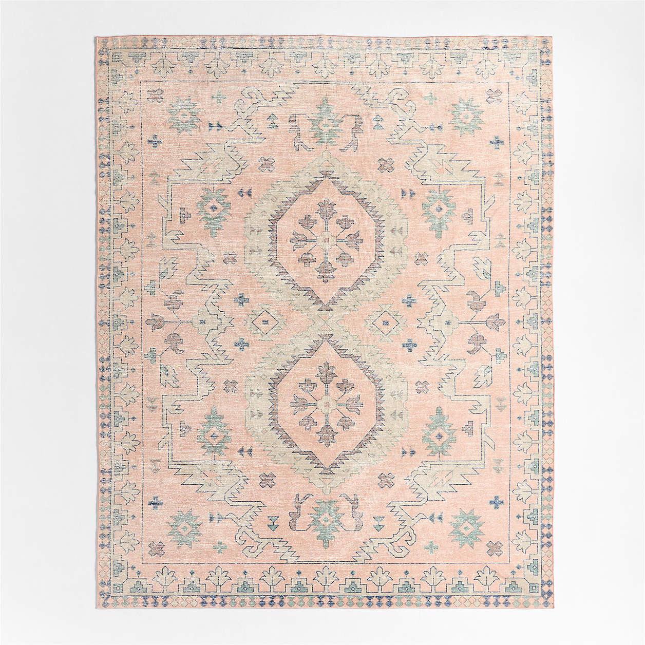 Ember Pink Floral Washable Area Rug 4'x6' + Reviews | Crate & Kids | Crate & Barrel