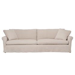 Cisco Home Beverly Modern Classic Beige Linen Slipcovered Sofa | Kathy Kuo Home