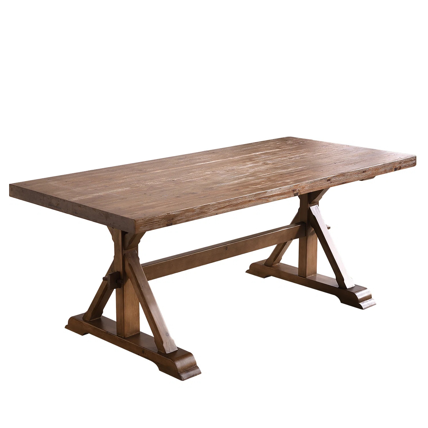 August Grove® Breea 77" Solid Wood Trestle Farmhouse Dining Table & Reviews | Wayfair | Wayfair North America