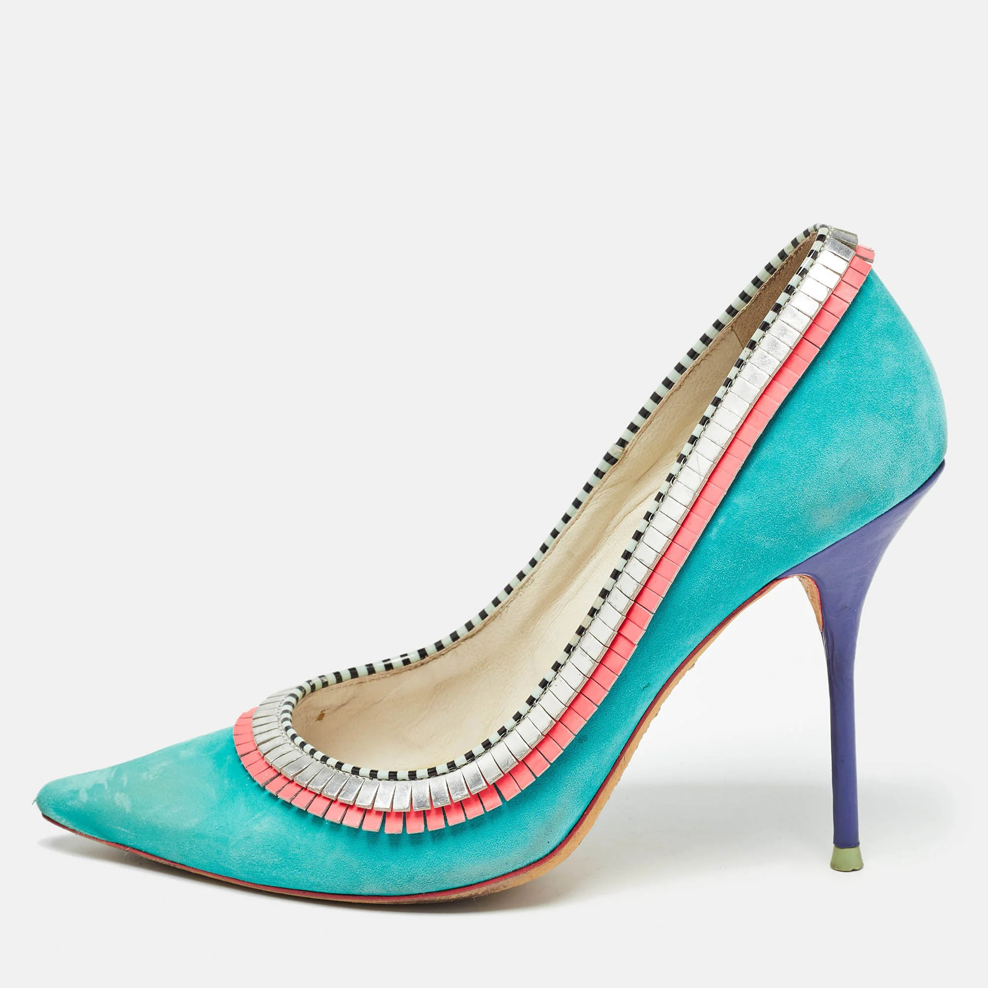 Sophia Webster Multicolor Suede And Leather Pointed Toe Pumps | Shop Simon