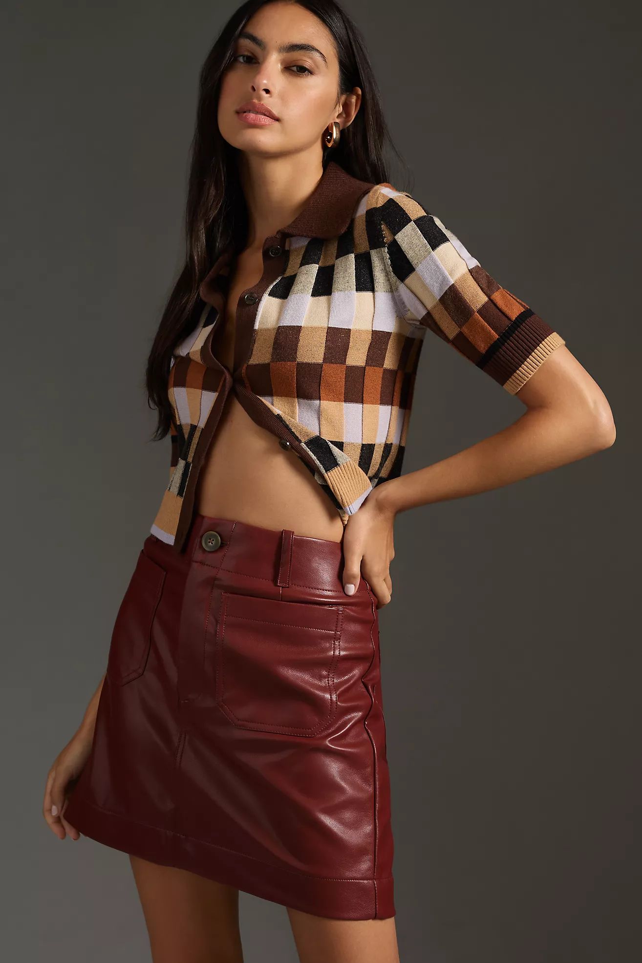 The Colette Faux Leather Mini Skirt by Maeve | Anthropologie (US)