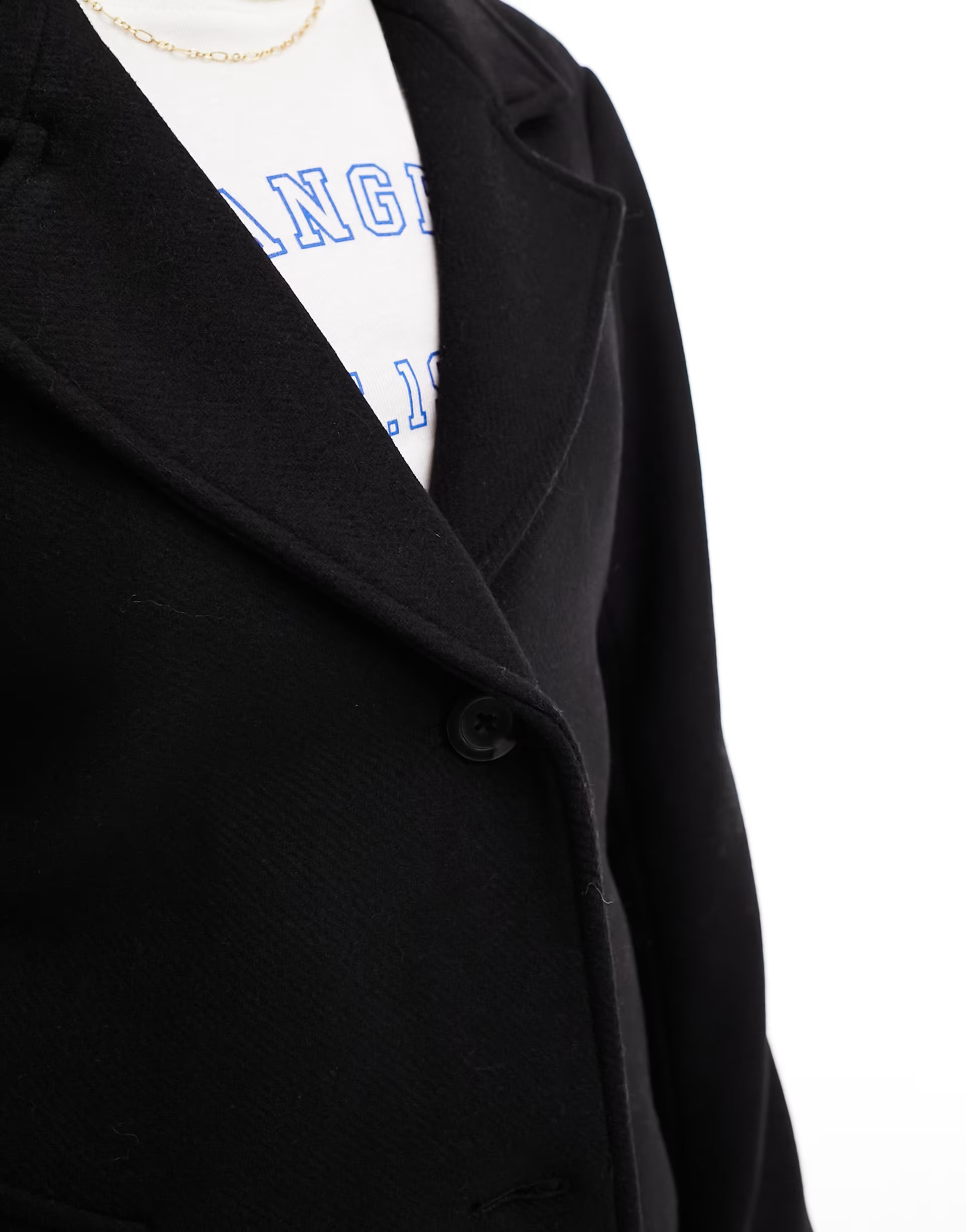 Abercrombie & Fitch dad fit wool blend coat in black | ASOS (Global)