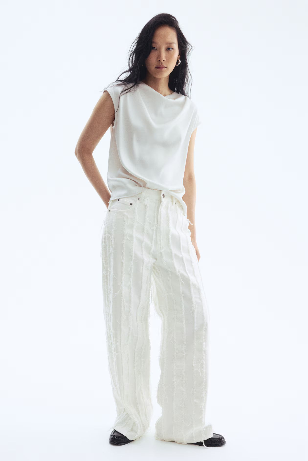 Ausgefranste Jeans - Weiß - Ladies | H&M AT | H&M (DE, AT, CH, NL, FI)