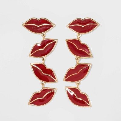 SUGARFIX by BaubleBar Hot Lips Drop Earrings - Red | Target