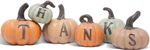 THANKS pumpkin decoration | Thanksgiving 6 pcs Hand-painted pumpkins fall house decor for Thanksgiving Harvest Day tabletop collection, kitchen living room bedroom | Amazon (US)