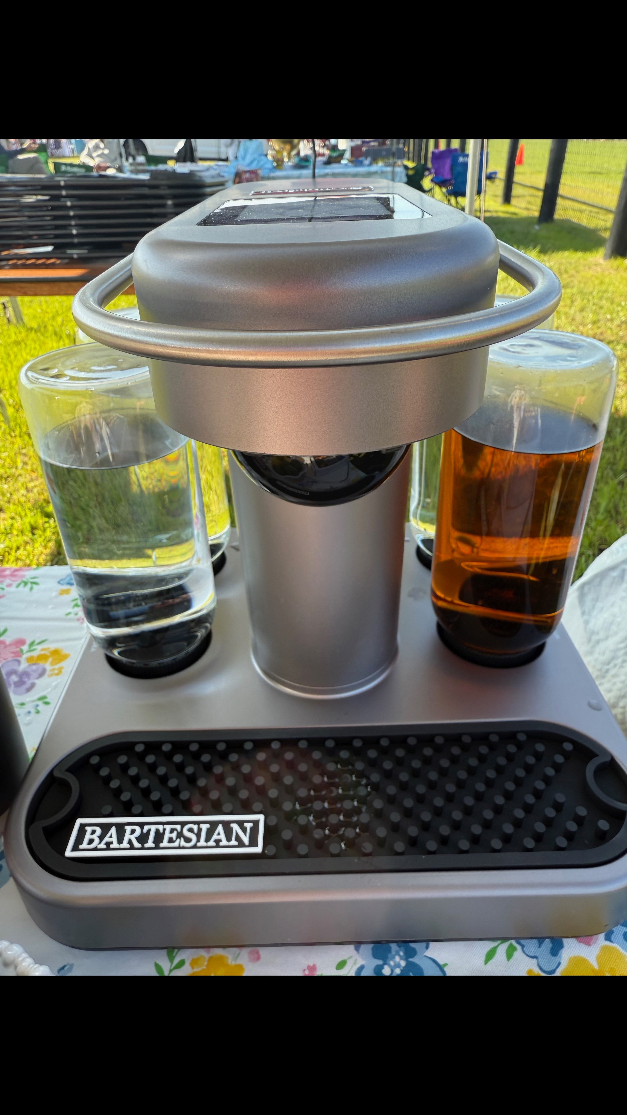 The real winner this weekend at Steeplechase was the Bartesian. 🐎 They have over 60 bar quality cocktail varieties. 🍹Choose your cocktail capsule, put it in the Bartesian, close the lid, and it does the rest. It measures, mixes, and pours in 4 different strengths including mocktails for the kids! 
You can make cocktails with Rum, Whiskey, Tequila, Gin, or Vodka. I drank a cosmopolitan with Tripple Berry Rimmer and it was delicious. 🍸 If you have parties or love to entertain, trust me, you need one! 🎉

#LTKParties #LTKOver40 #LTKWatchNow