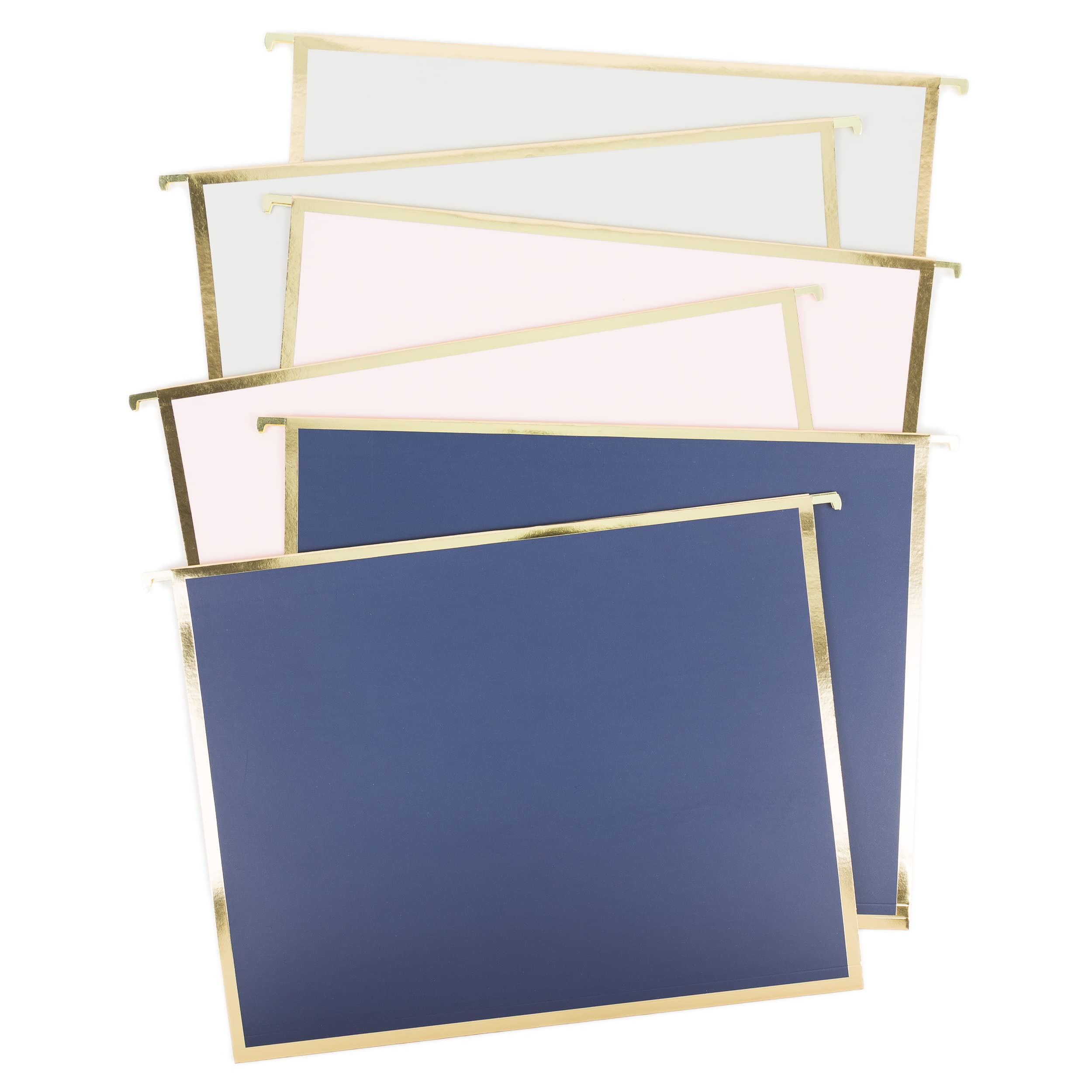 U Brands Classic Chic Fashion Hanging File Folders, Office Supplies, Blue, Pink and Gray with Gol... | Amazon (US)