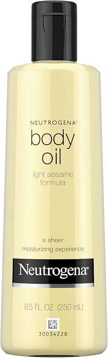 Neutrogena Body Oil Light Sesame Formula, 8.5 fl oz, Radiant Glow Moisturizer for Dry Skin, Bath & Shower Oil For Smooth and Hydrated Skin | Amazon (US)