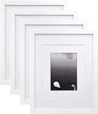 Egofine 11x14 Picture Frames 4 PCS White - Made of Solid Wood for Table Top and Wall Mounting for... | Amazon (US)