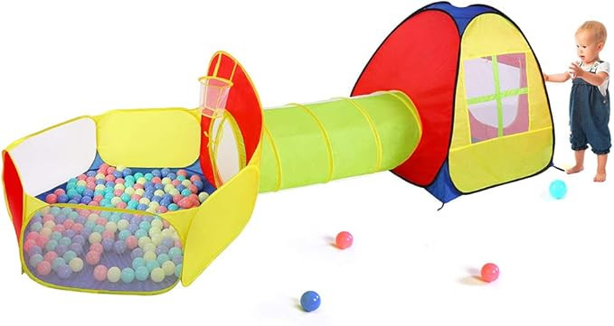 TOMYOU Kids Playhouse, 3 in 1 Play Tent with Tunnel, Ball Pit for Toddler Boys, Girls, Baby Play ... | Amazon (US)