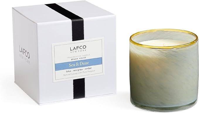 LAFCO New York Signature Candle, Sea & Dune - 15.5 oz - 90-Hour Burn Time - Reusable, Hand Blown ... | Amazon (US)