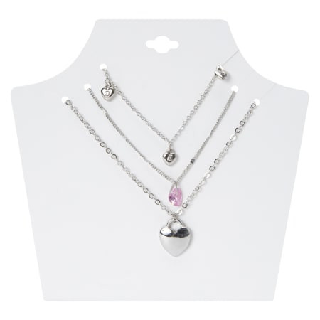 Silver Heart Layered Necklaces 3-Count | Five Below