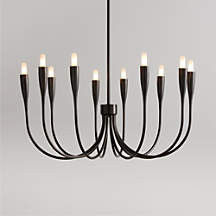 Iiona Small Black Candelabra Chandelier Light 25.6" + Reviews | Crate & Barrel | Crate & Barrel