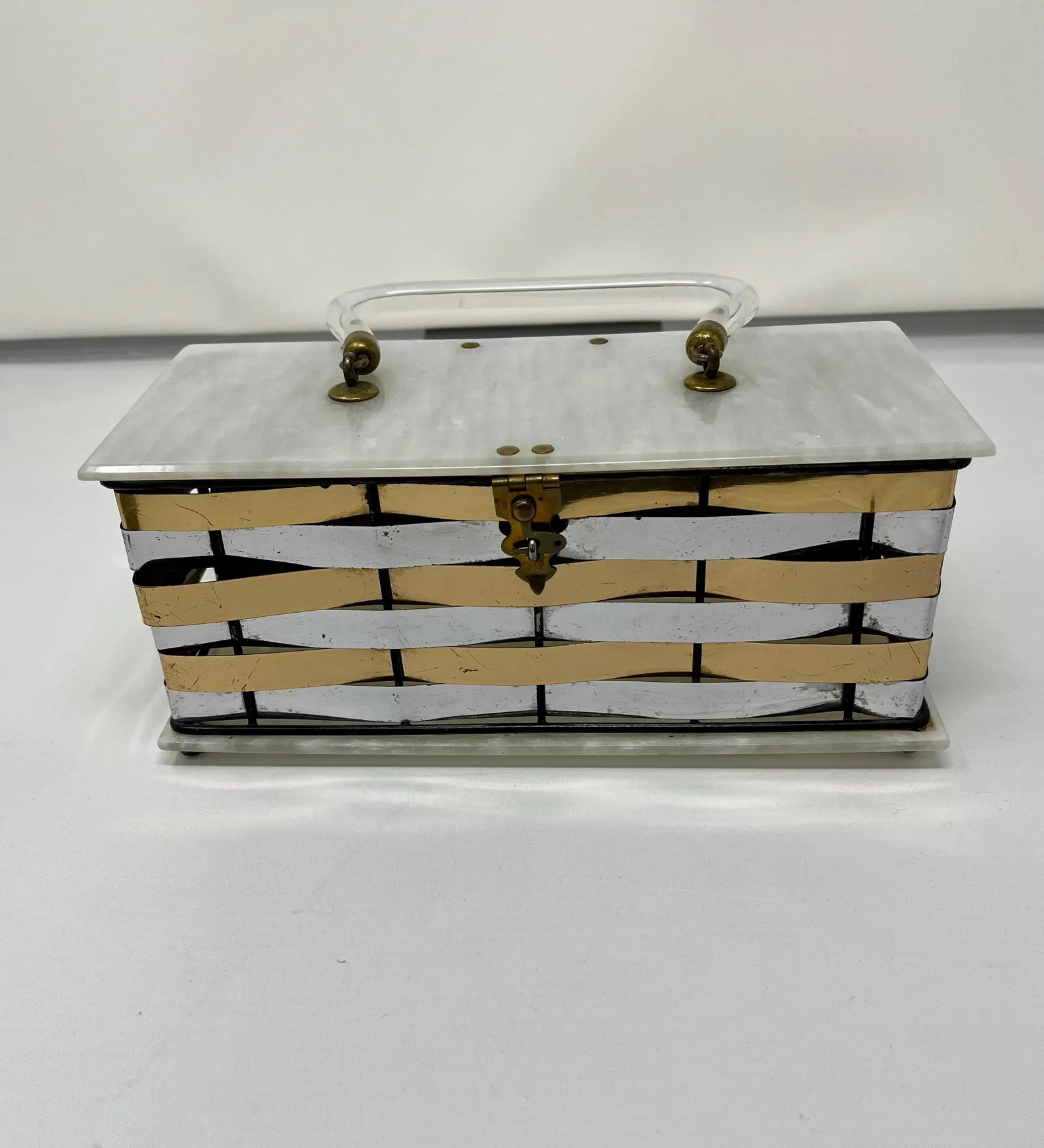 Lucite and Metal Box Purse Handbag | Etsy (Global)