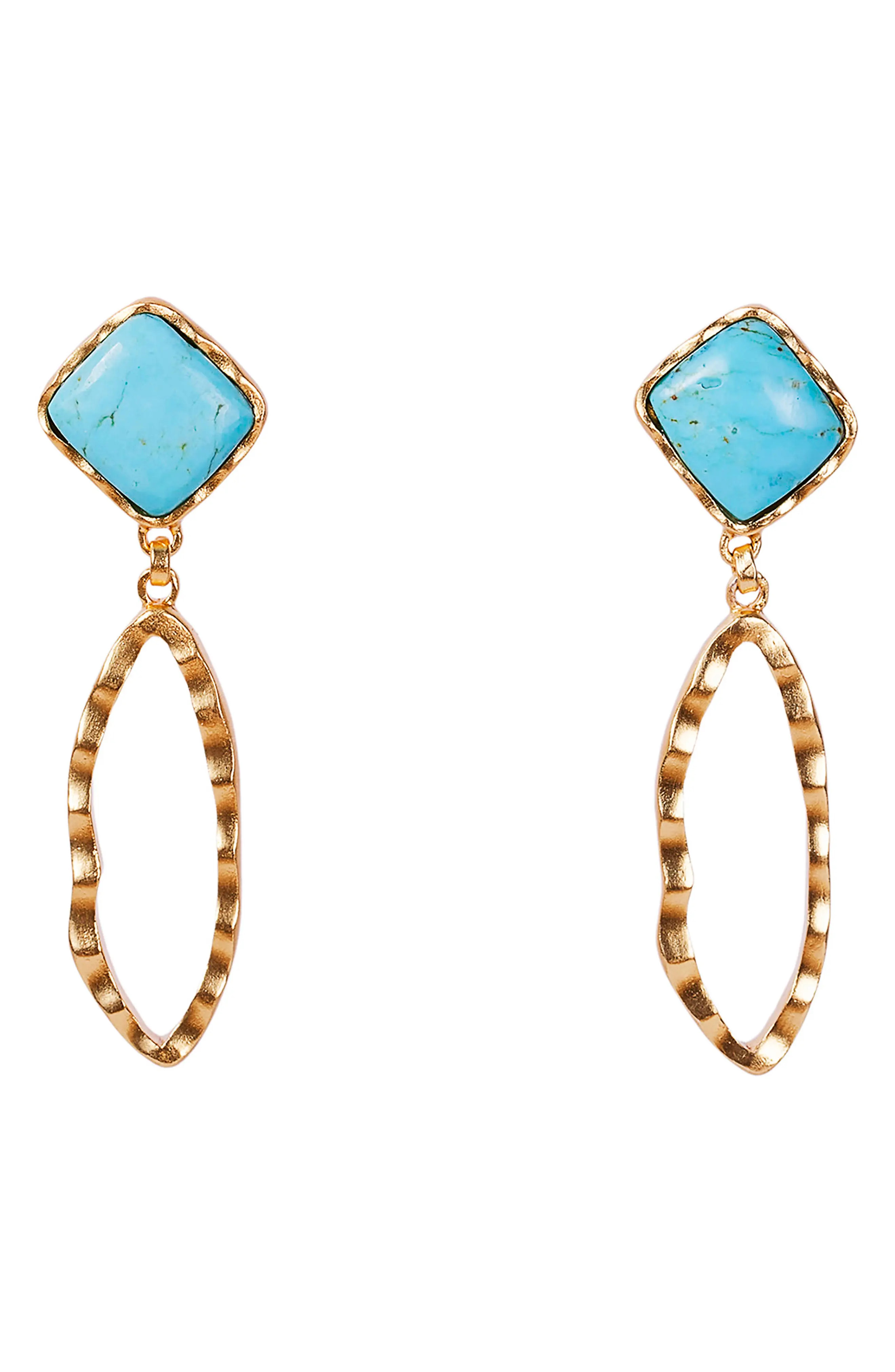 Christina Greene Deco Ovate Drop Earrings in Turquoise at Nordstrom | Nordstrom