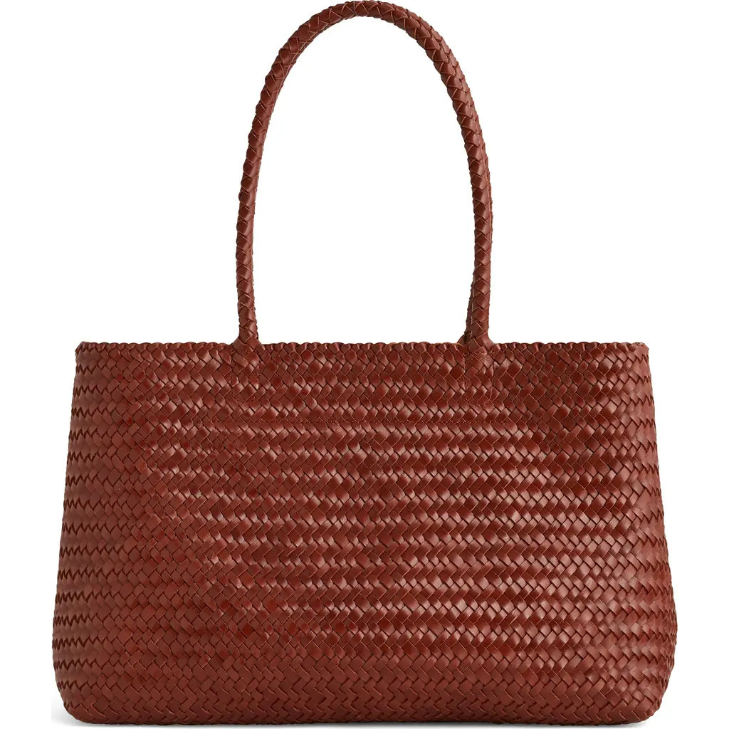 Madewell Handwoven Leather Tote in Dusty Redwood at Nordstrom | Nordstrom