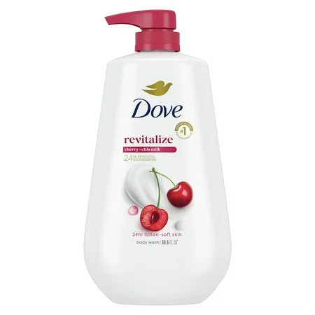 Dove Body Wash for Women Moisturizing Revitalizante Cherry & Chia Milk Cleanser All Skin, 30.6 oz with Pump | Walmart (US)
