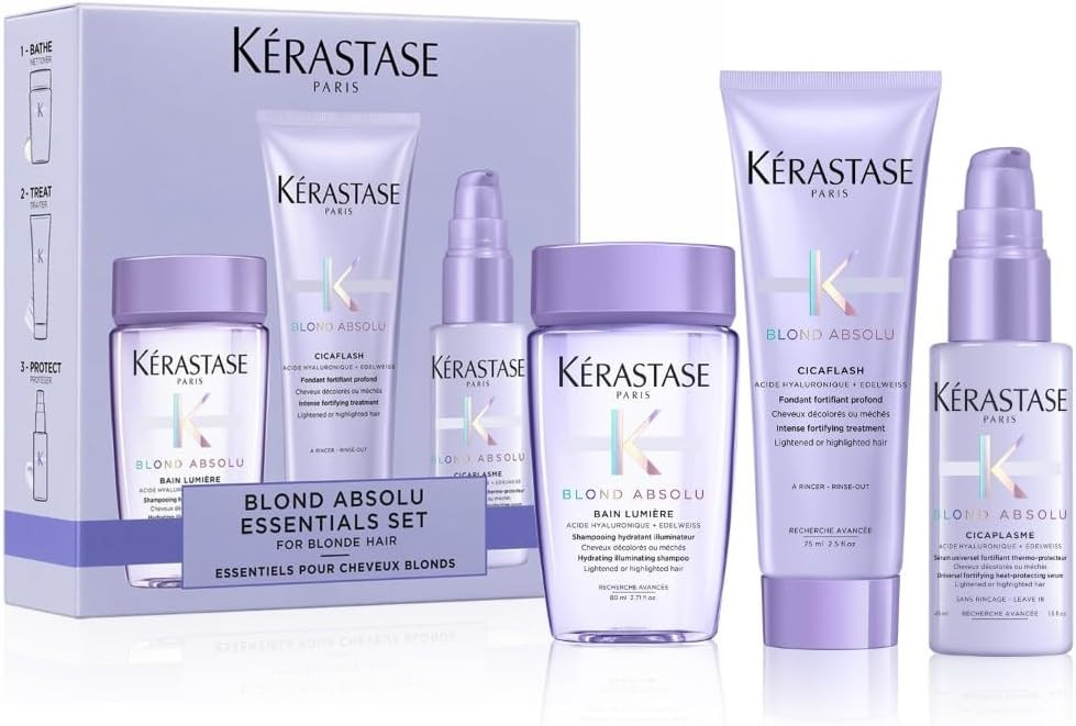 Kérastase Blond Absolu Discovery Set, With Illuminating Shampoo, Nourishing Conditioner and Fort... | Amazon (UK)