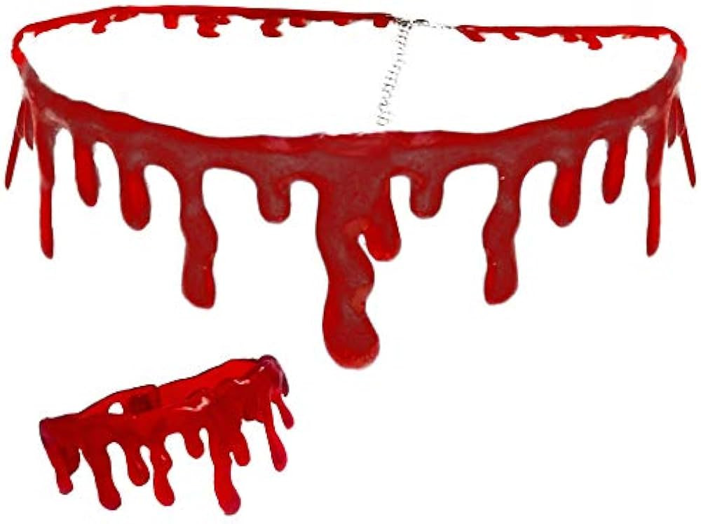 NOVELTY GIANT WWW.NOVELTYGIANT.COM Dripping Blood Halloween Party Bracelet & Necklace Vampire Cos... | Amazon (US)