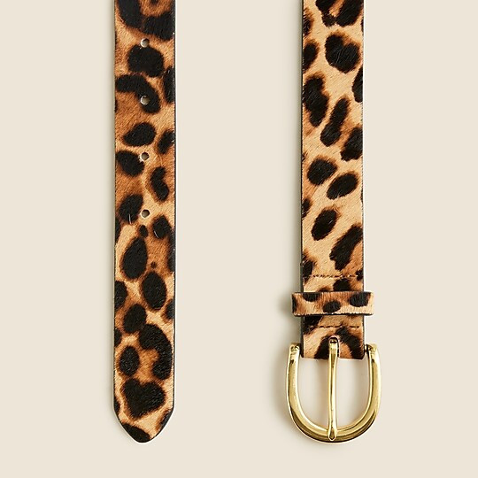 J.Crew: Calf Hair Belt In Leopard For Women | J. Crew US