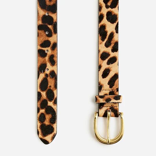 J.Crew: Calf Hair Belt In Leopard For Women | J.Crew US